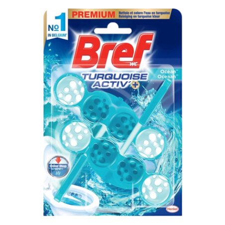 Bref Wc Turquoise Activ Colouring Toilet Hanger Ocean 2 X 50 Grams