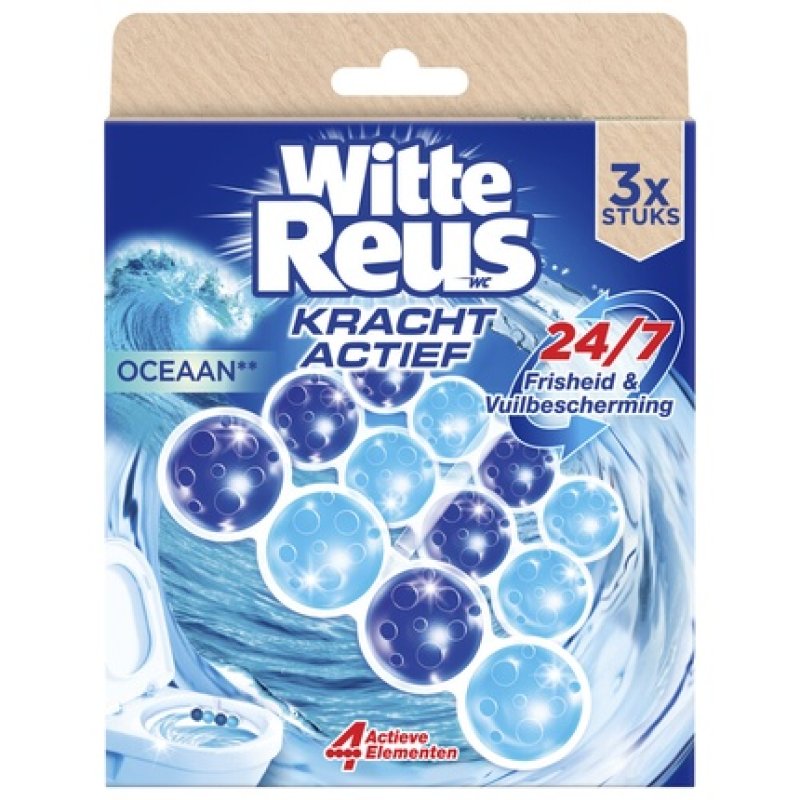 White Giant Toilet Block Power Active Ocean 2 Pieces