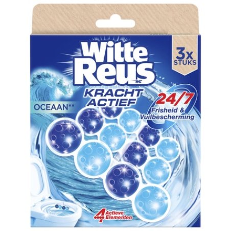 White Giant Toilet Block Power Active Ocean 2 Pieces