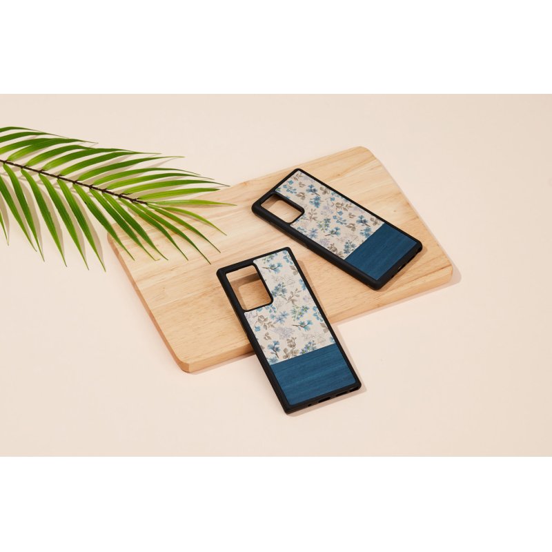 MAN&WOOD case for Galaxy Note 20 blue flower black