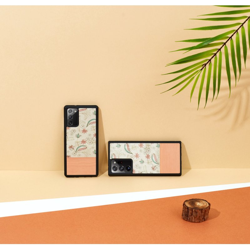 MAN&WOOD case for Galaxy Note 20 pink flower black