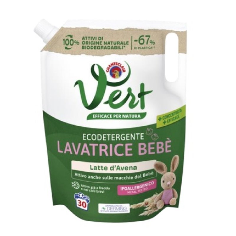 Chanteclair Green Baby Laundry Detergent Refill Bag 12 Liters For 30 Washes Oat Milk