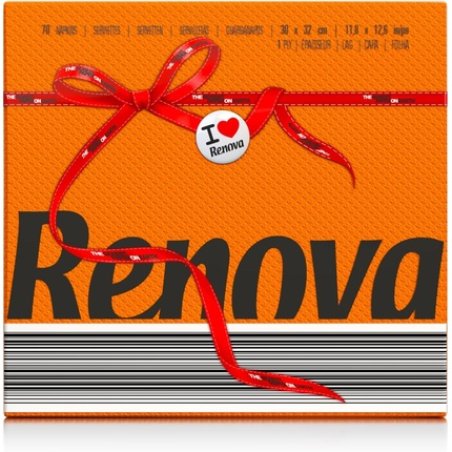 Renova Red Label Orange Paper Napkins 70 Count