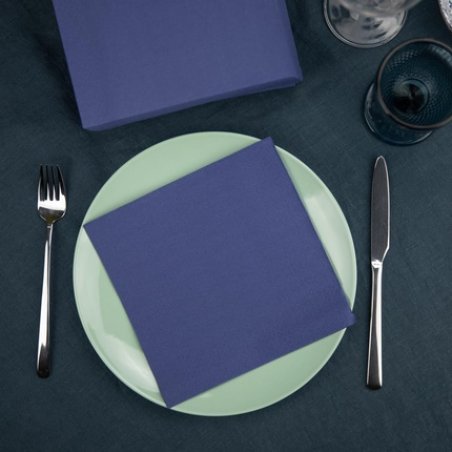 Renova Gold Blue Paper Napkins 40 Count