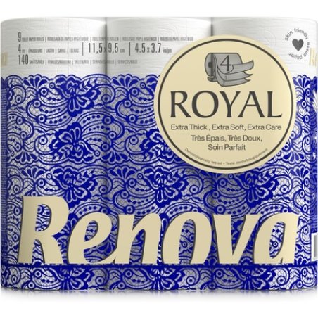 Renova Royal Toilet Paper 9 Rolls White
