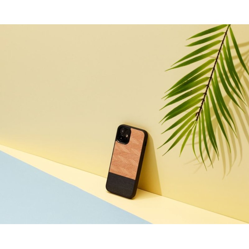 MAN&WOOD case for iPhone 12 mini herringbone nero black