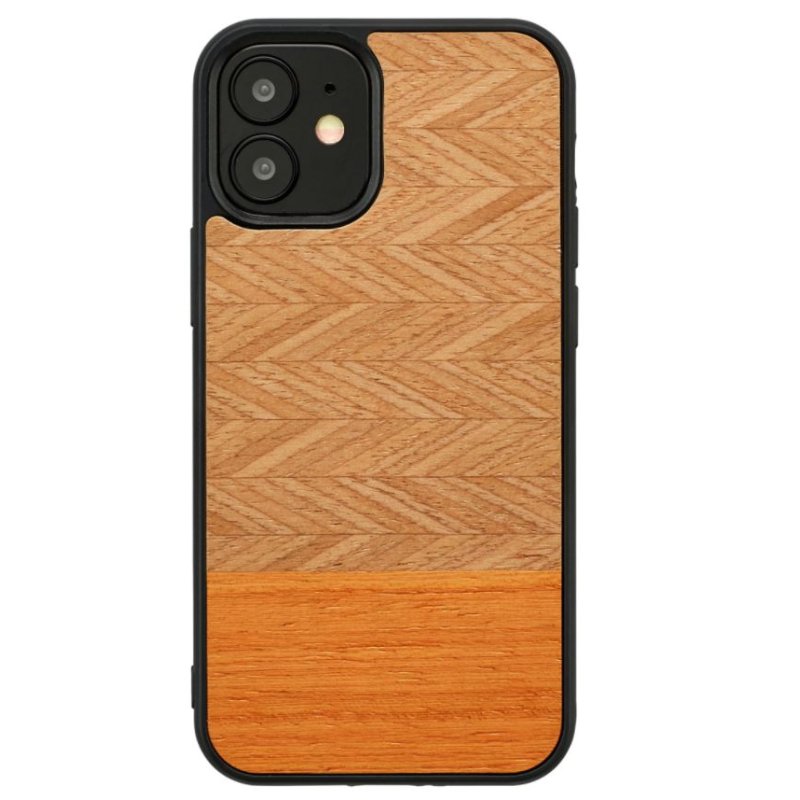 MAN&WOOD case for iPhone 12 mini herringbone arancia black