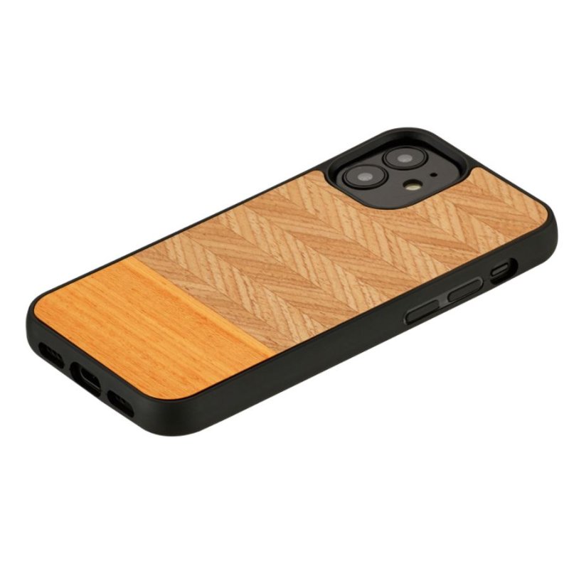 MAN&WOOD case for iPhone 12 mini herringbone arancia black
