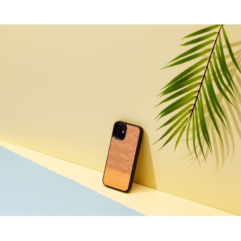 MAN&WOOD case for iPhone 12 mini herringbone arancia black