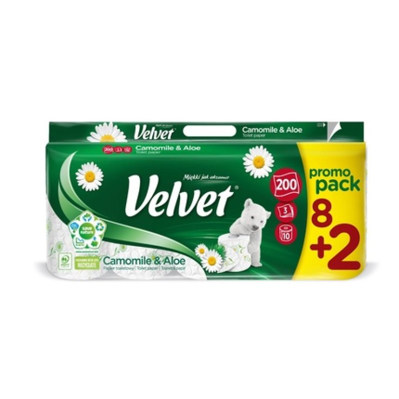 Kimberlyclark Velvet Toilet Paper 82 10 Rolls 3 In Excellence Chamomile 200 Sheets 3