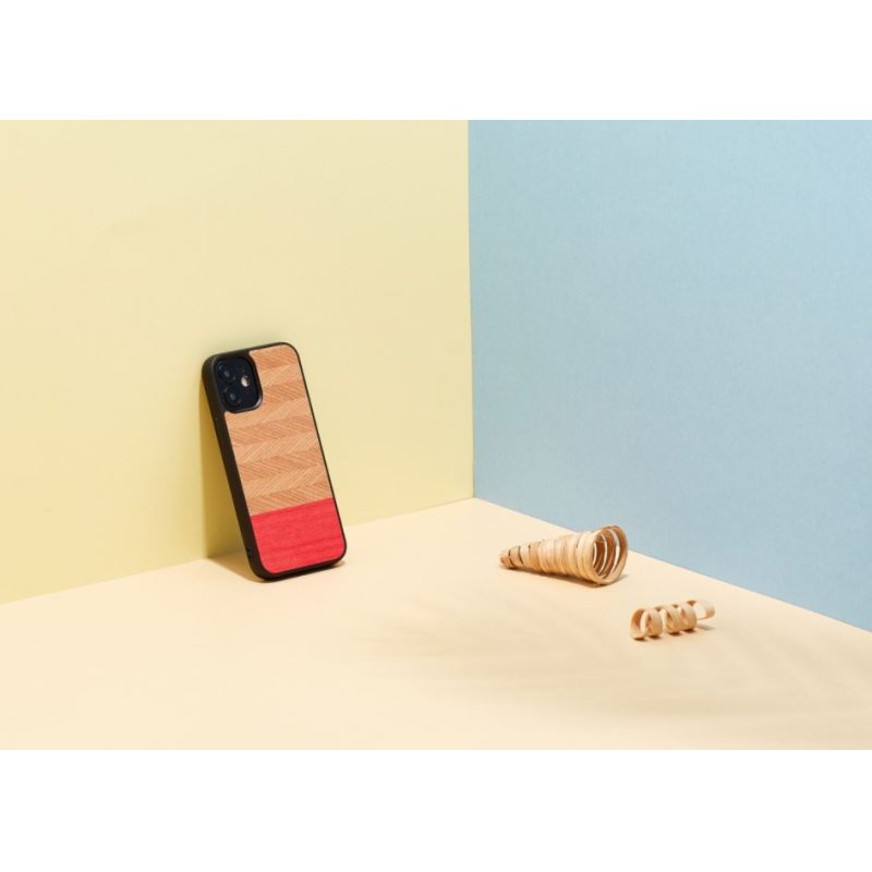 MAN&WOOD case for iPhone 12 mini herringbone azalea black