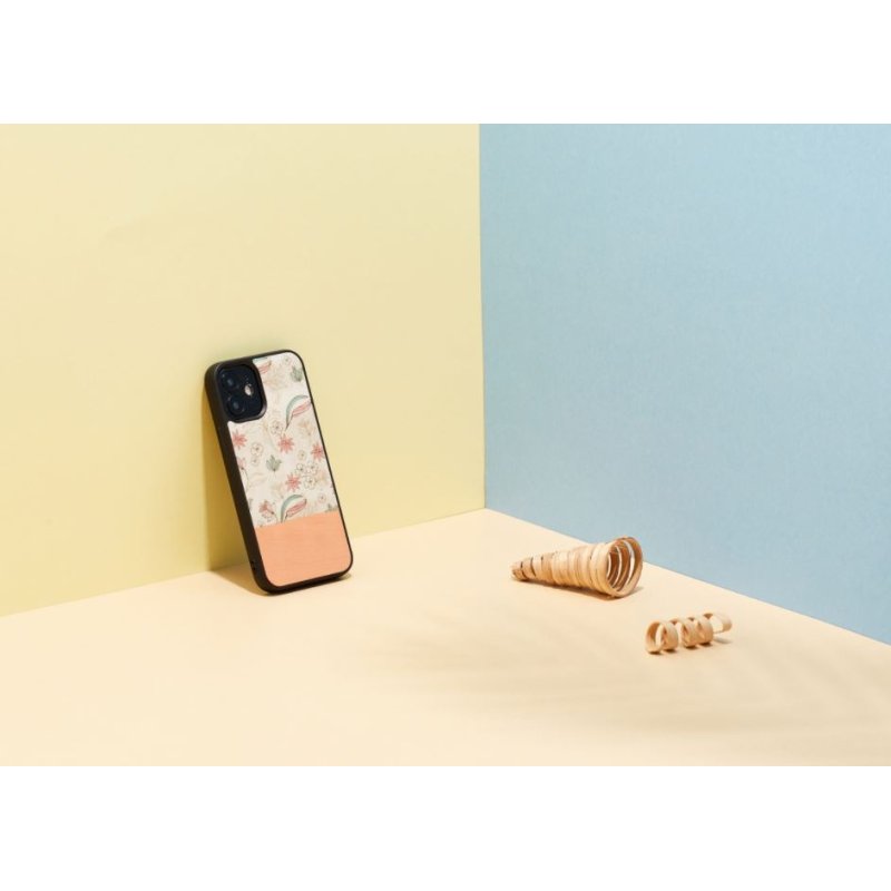MAN&WOOD case for iPhone 12 mini pink flower black