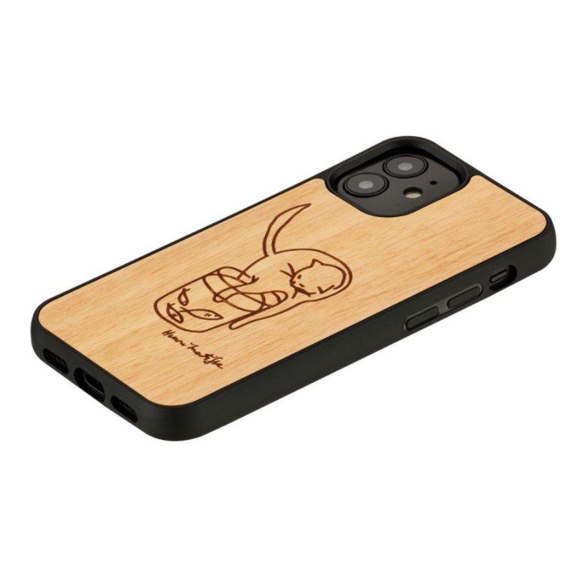 MAN&WOOD case for iPhone 12 mini cat with red fish