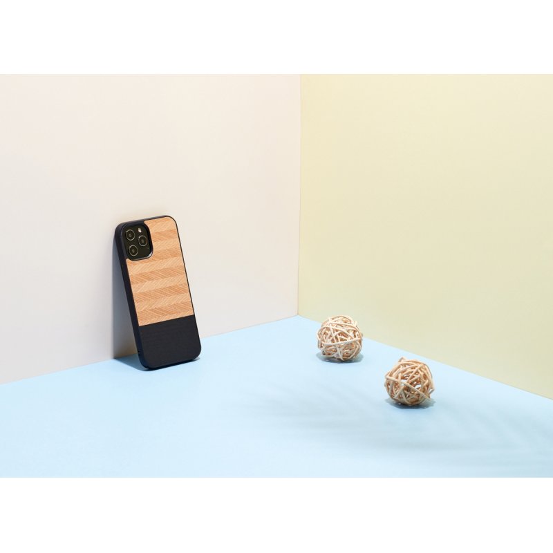MAN&WOOD case for iPhone 12/12 Pro herringbone nero black