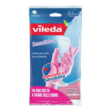 Vileda Sensitive Gants de ménage Rose Coton, Latex 1 pièce(s)
