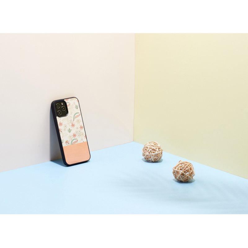 MAN&WOOD case for iPhone 12 Pro Max pink flower black
