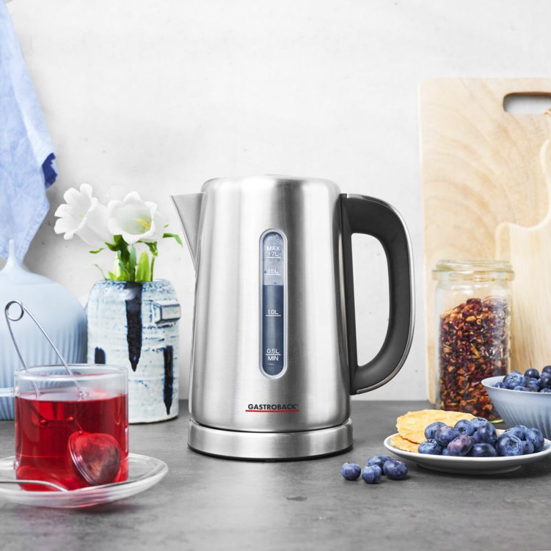 Gastroback Design Express electric kettle 1.7 L 3000 W Black, Stainless steel