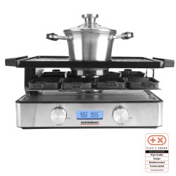 Gastroback Design -Fondue Advanced Plus raclette 9 personne(s) 2200 W Noir, Acier inoxydable