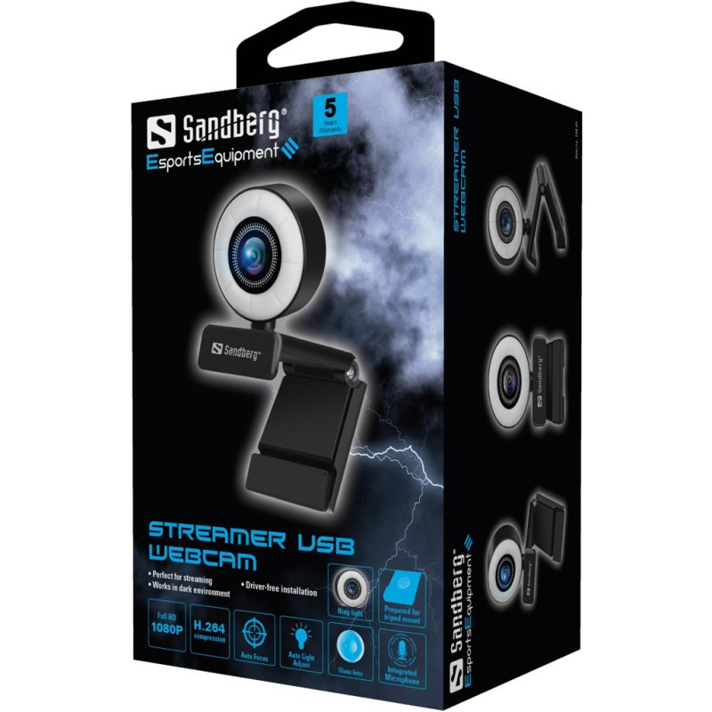 Sandberg 134-21 webcam 2 MP 1920 x 1080 pixels USB 2.0 Noir