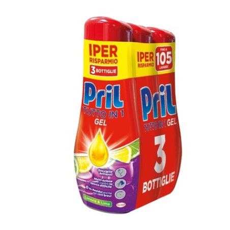 Pril Gel Allinone 630 Milliliters X 3 Lemon & Lime