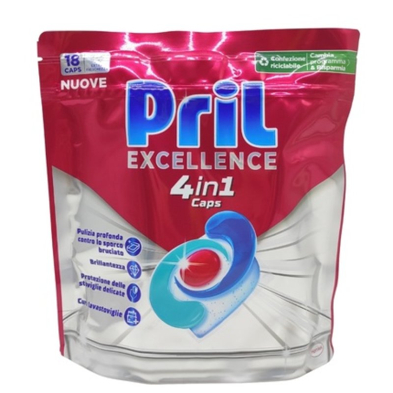 Pril Tabs Excellence 4 In 1 X 18 Extra Freshness Pril Dishwashing Tablets