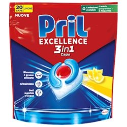 Pril Tabs Excellence 3 In 1 Lemon 20 Count Effective Dishwashing Tablets