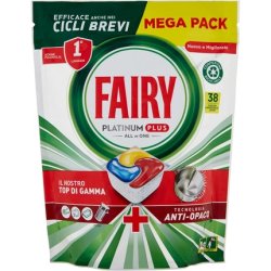 Fairy Platinum Dishwasher Tabs Plus 152 Capsules Lemon Antimatte Technology With Gloss Rinse