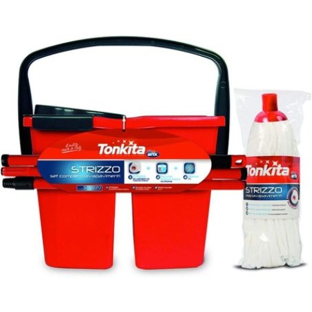 Tonkita Strizzo Floor Cleaning Set 3 Pieces with 2-Bay Bucket