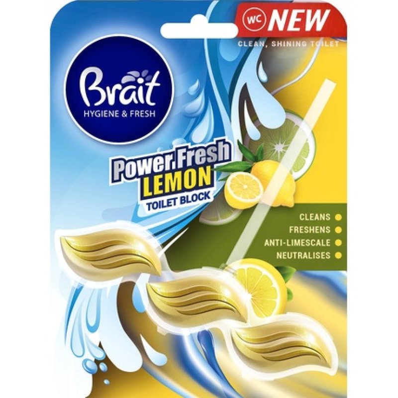 Dramers Brait Hygiene & Fresh Toilet Block Power Fresh Lemon 39 G