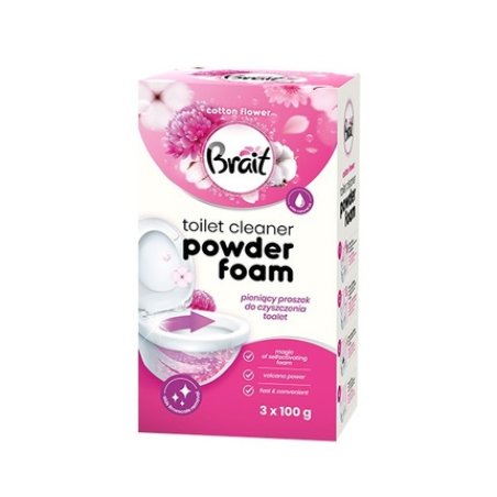 Dramers Brait Wulkan Foaming Toilet Cleaning Powder Cotton Flower 3 X 100 G