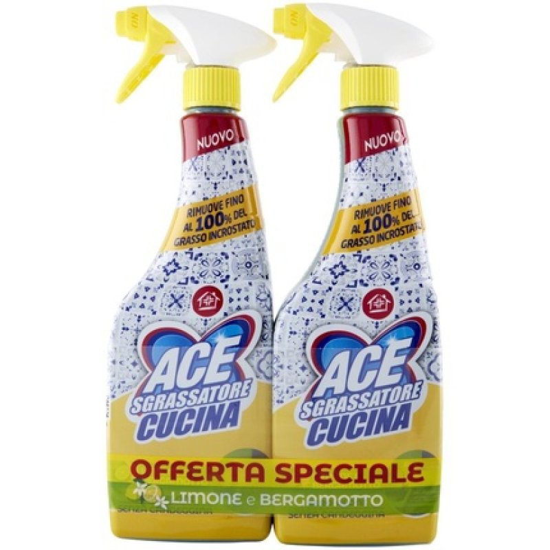 Ace Degreaser Spray 600 Ml X 2 Kitchen Lemon And Bergamot