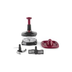 JATA HMAQ4505 manual food chopper Black, Bordeaux
