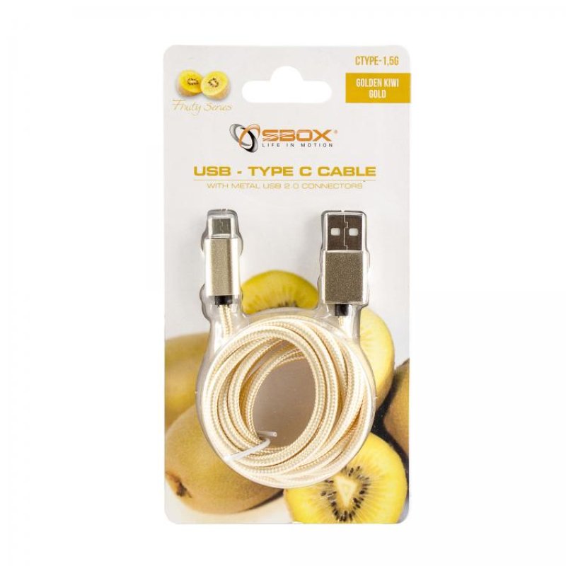 Sbox USB-Type-C M/M 1.5m CTYPE-1.5G golden kiwi gold