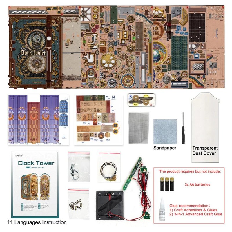 BOOK NOOK KIT - DIY- Tour de l'horloge - 430pcs LED Light