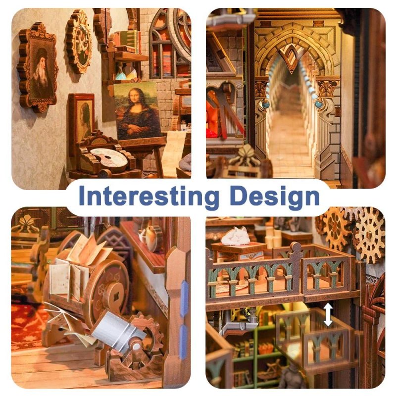 BOOK NOOK KIT - DIY- Leonardo Da Vinci - 387pcs LED Light