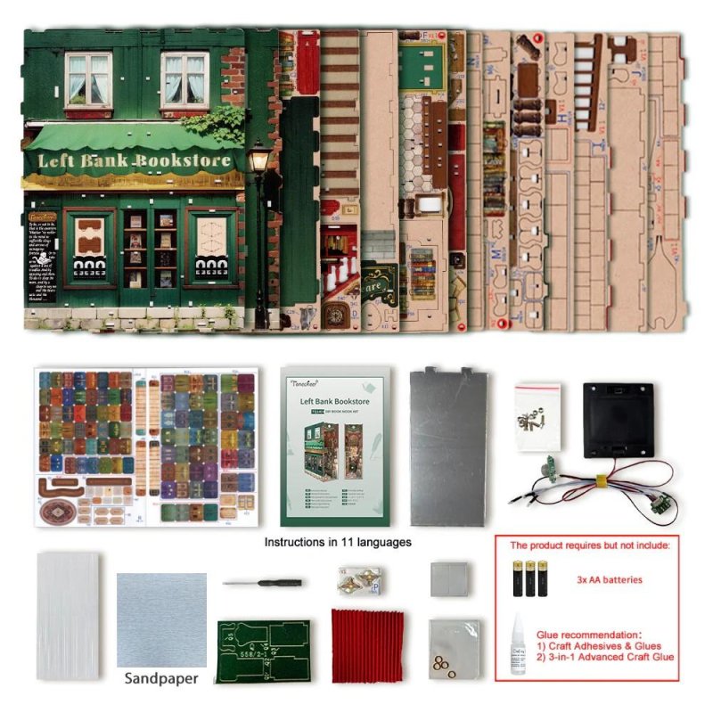 BOOK NOOK KIT - DIY- Librairie de la rive gauche - 347pcs LED Light
