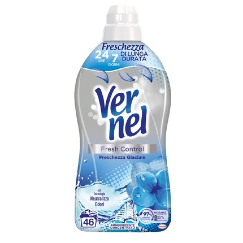 Vernel Concentrated Fabric Softener 115 Liters For 46 Washes Glacial Freshness