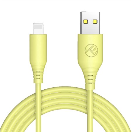 Tellur Silicone USB to Lightning cable 3A, 1m, yellow