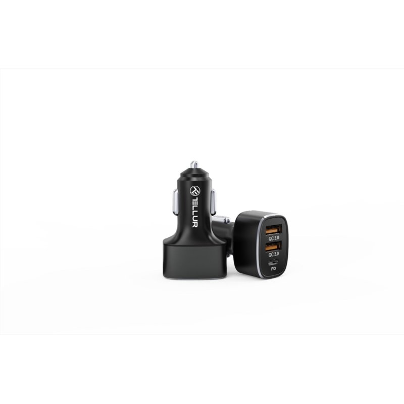Tellur Car Charger FCC9, 56W, 9A (2XQC 3.0 + PD20W) black