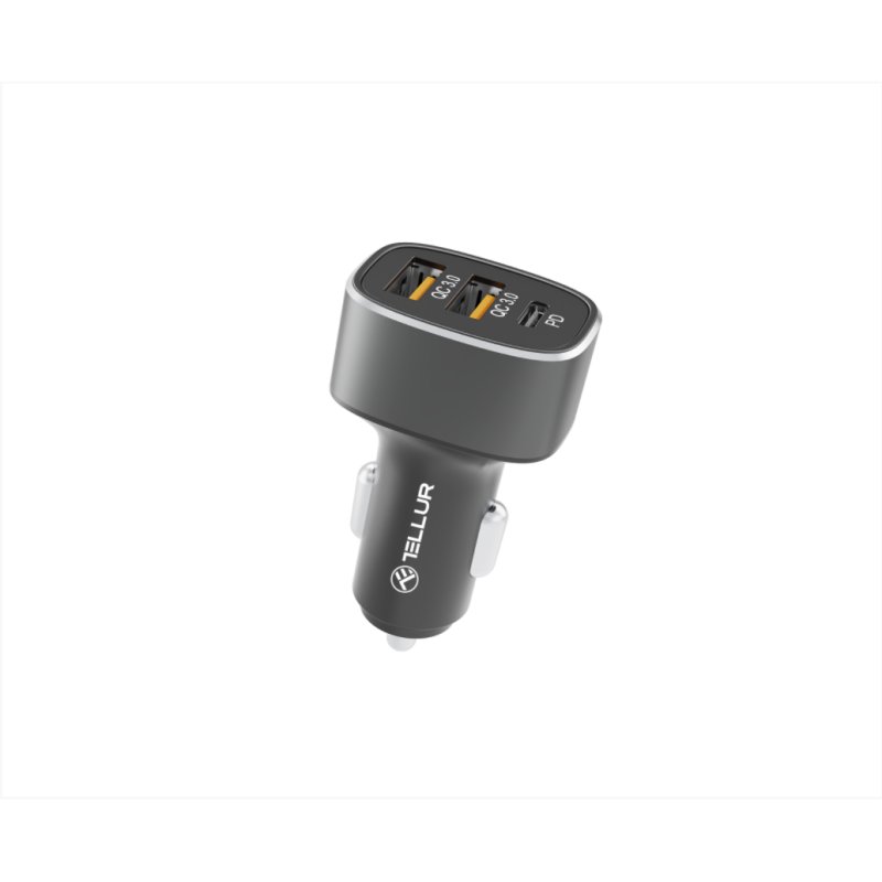 Tellur Car Charger FCC9, 56W, 9A (2XQC 3.0 + PD20W) black
