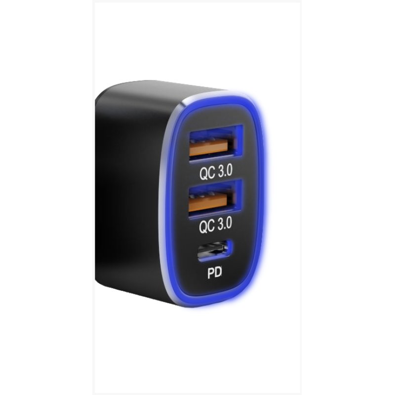 Tellur Car Charger FCC9, 56W, 9A (2XQC 3.0 + PD20W) black