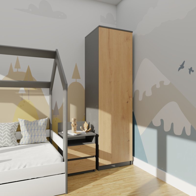 Topeshop SD-50 ANT/ART KPL placard et armoire de chambre à coucher 5 étagères 1 portes(s)