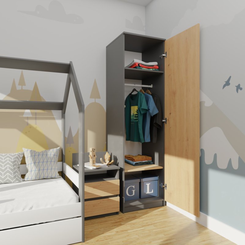 Topeshop SD-50 ANT/ART KPL placard et armoire de chambre à coucher 5 étagères 1 portes(s)