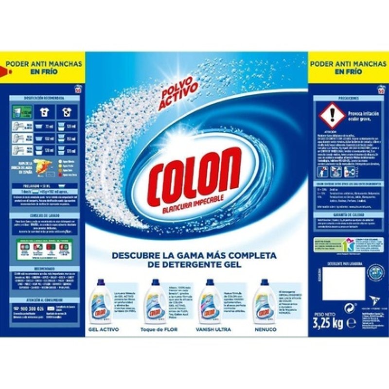 Colon Blue Detergent Powder 44 Washes 3.25kg