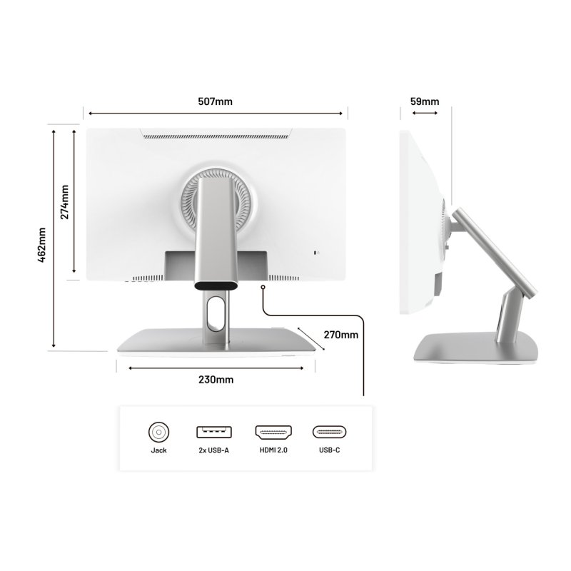 JAPANNEXT JN-IPS2152FHDR-C65W-FLD-T computer monitor 54.6 cm (21.5") 1920 x 1080 pixels Full HD LED Touchscreen Grey