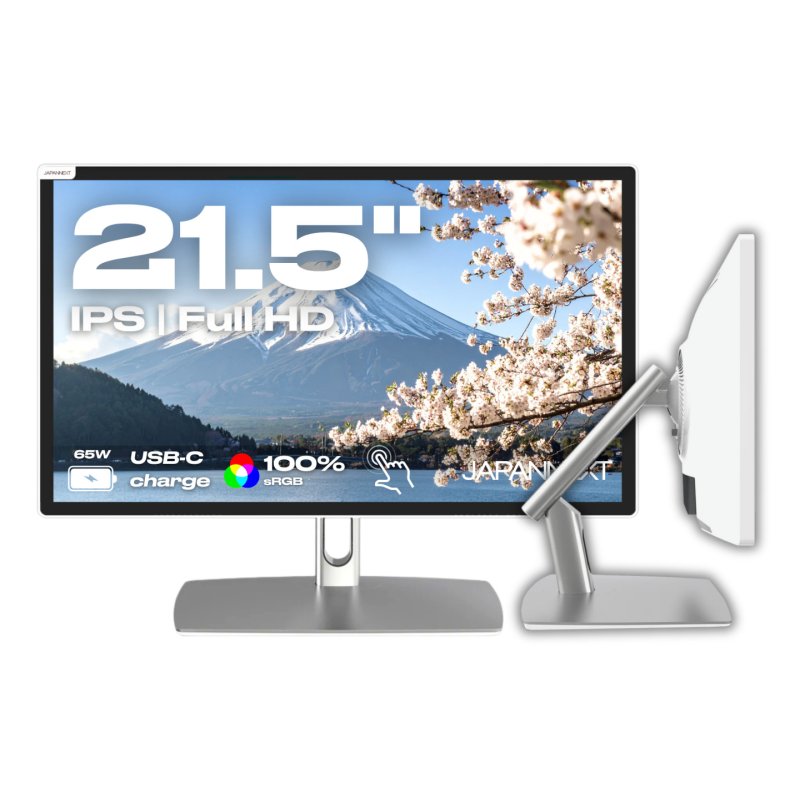 JAPANNEXT JN-IPS2152FHDR-C65W-FLD-T computer monitor 54.6 cm (21.5") 1920 x 1080 pixels Full HD LED Touchscreen Grey