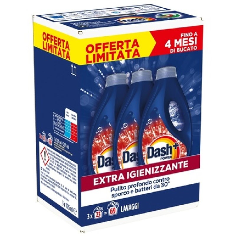 Dash Liquid Power 3 X 23 Washes Extra Sanitizing
