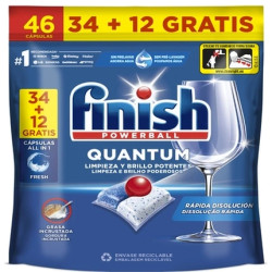 Finish Powerball Quantum Lemon 3412 Powerful Dishwashing Capsules