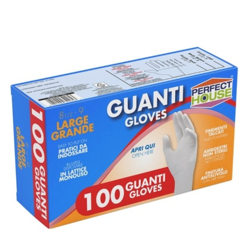 Perfect House Latex Gloves X 100 Large White