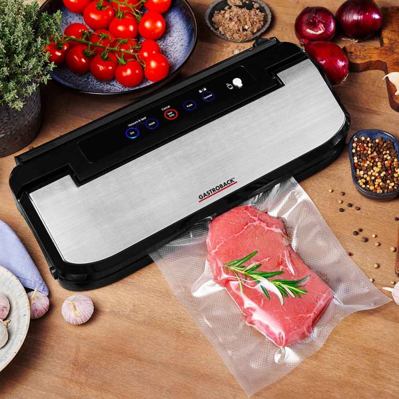 Gastroback Design Basic appareil à emballage sous vide 800 mbar Noir, Acier inoxydable